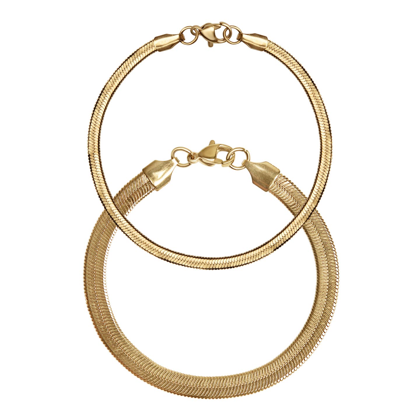Gold Herringbone Chain Bracelet