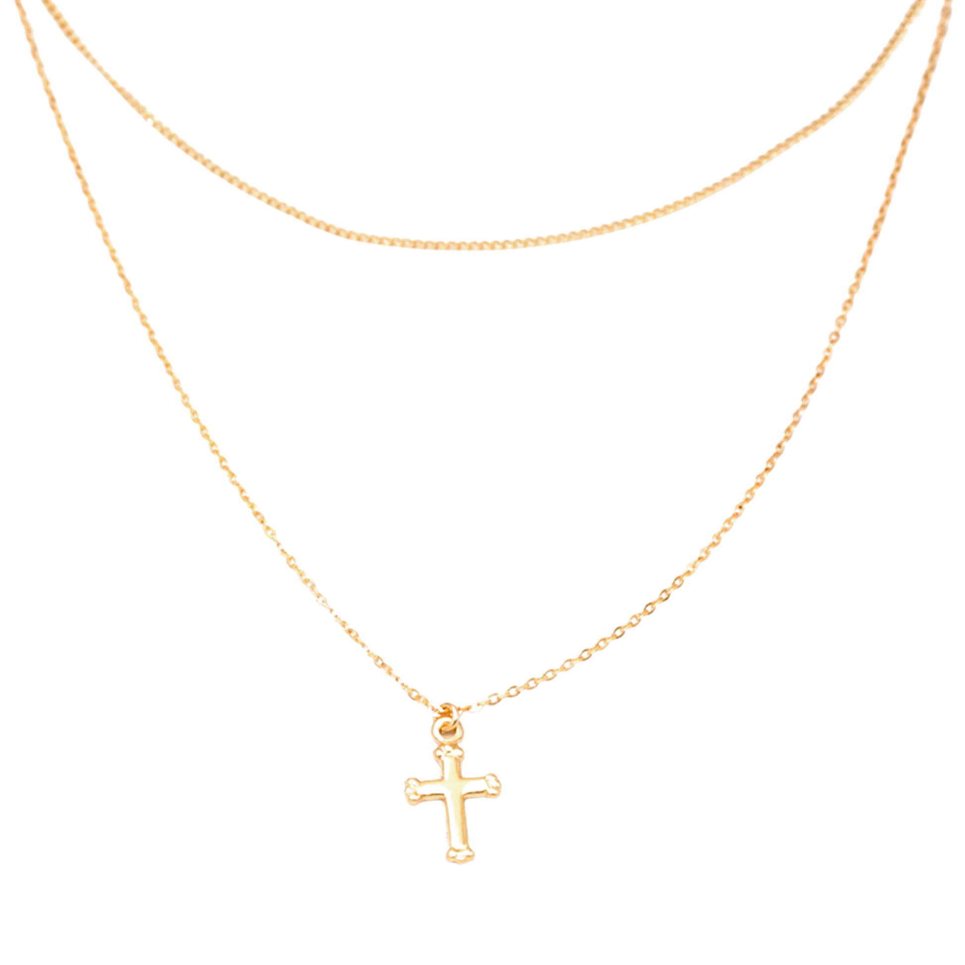 Cross Double Necklace - Jewels By Divine