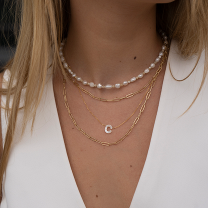 Pearl Initial Necklace - Jewels By Divine