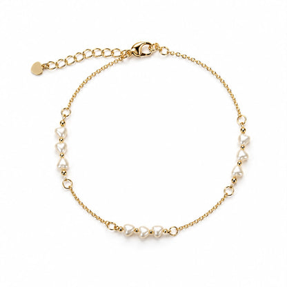 Pearl Station Heart Bracelet