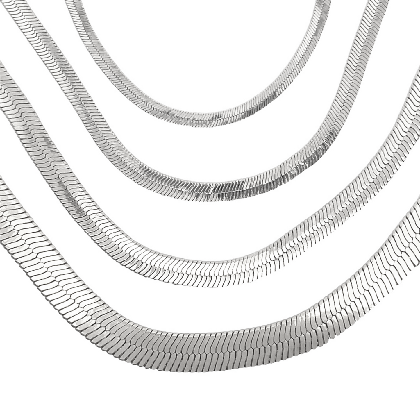Gold Herringbone Chain Necklace