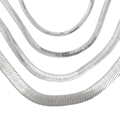 Gold Herringbone Chain Necklace