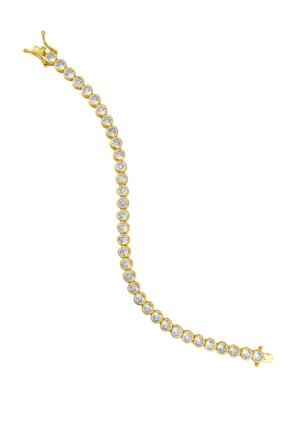 Gold Bezel CZ Tennis Bracelet