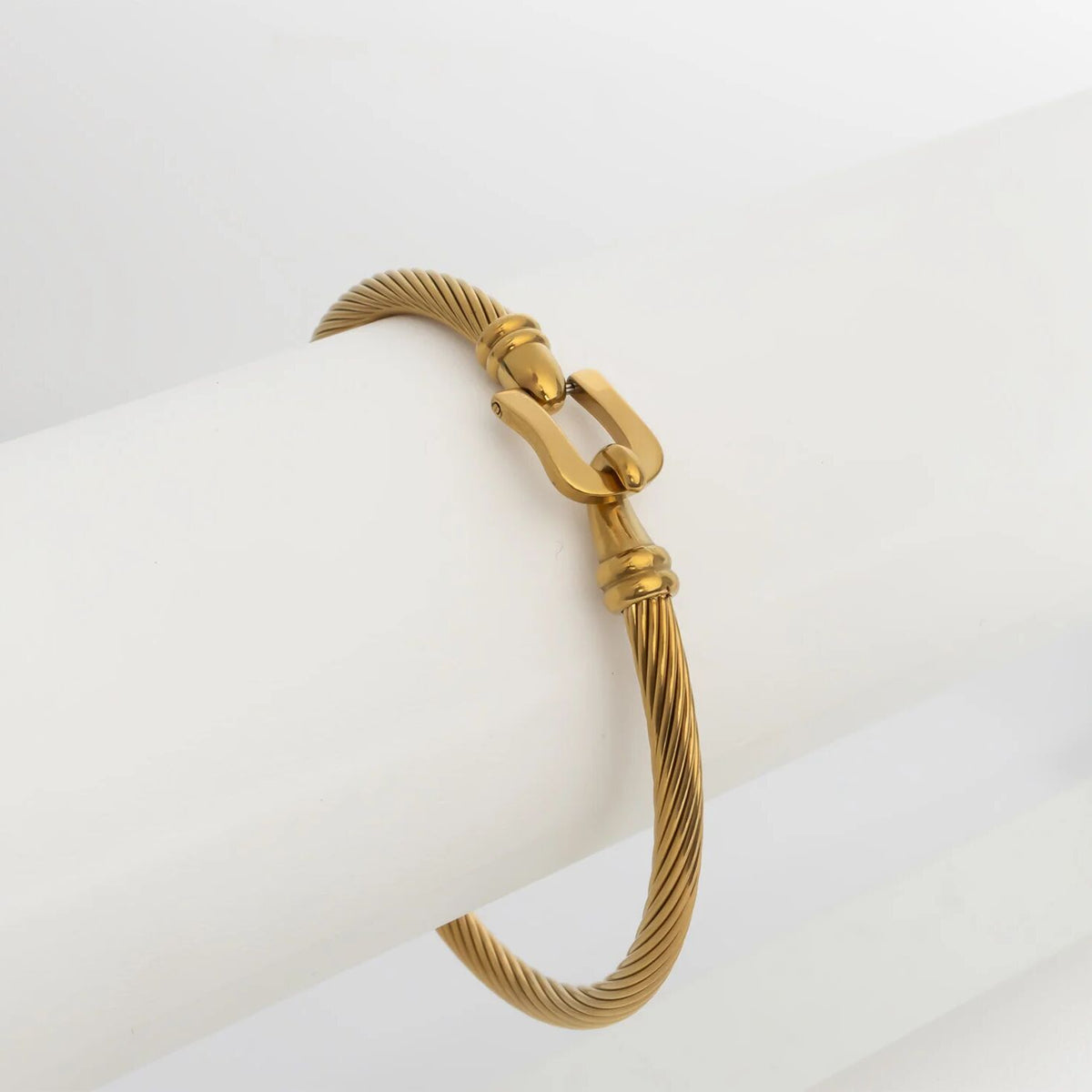 Gold Buckle Clasp Bangle Bracelet