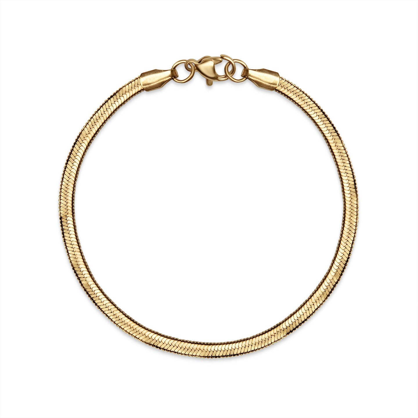Gold Herringbone Chain Bracelet