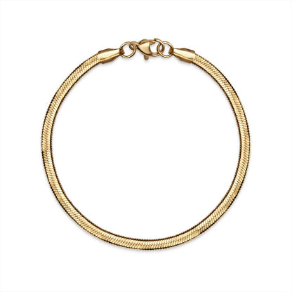 Gold Herringbone Chain Bracelet