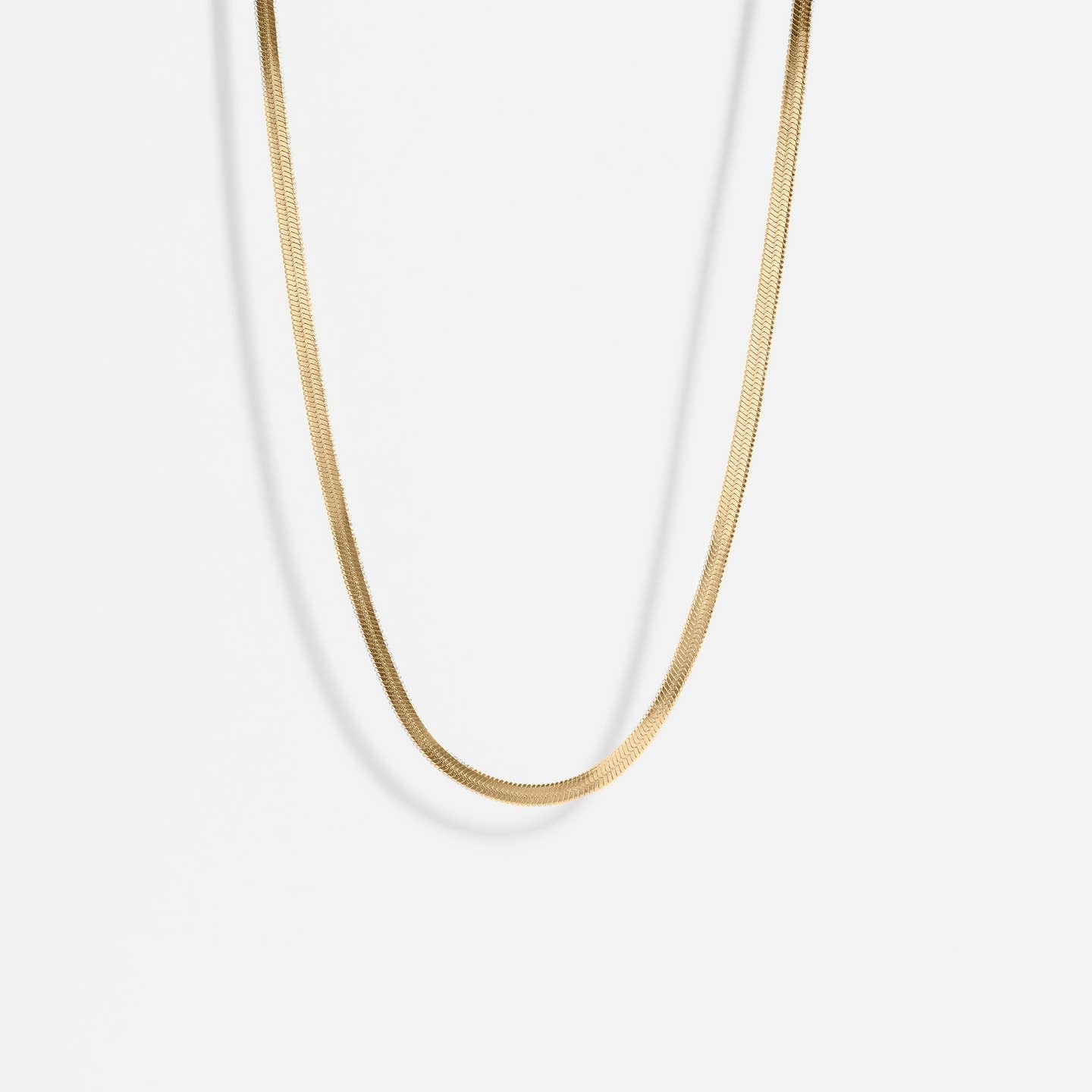 Dainty Gold Herringbone Necklace
